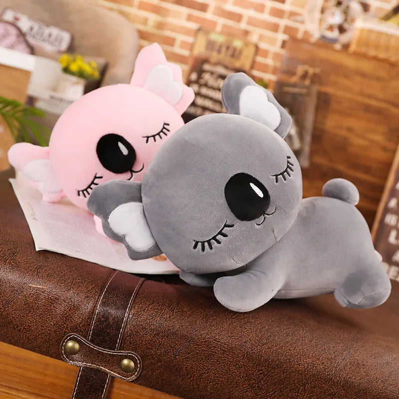 Cuddly Koala Doll Plush Toy Sleeping Kawaii Animal Lying Plushie Stuffed Peluche Grey Pink Squishy Kids Companion Gift