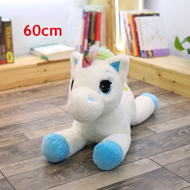 2024 New Arrival large unicorn plush toys cute pink white horse soft doll stuffed animal big toys for children birthday gift