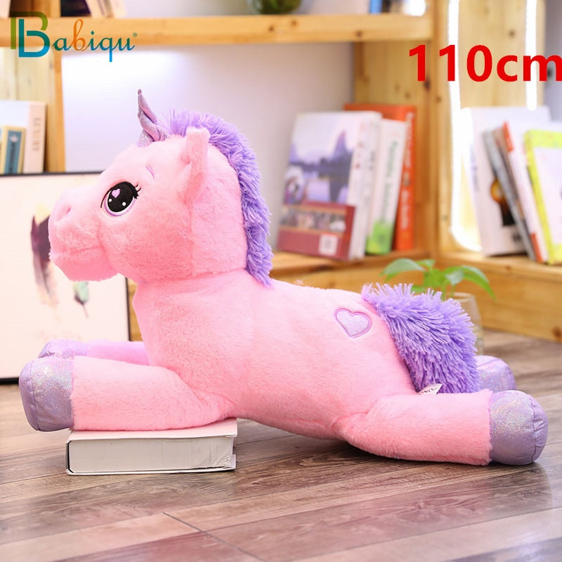 2024 New Arrival large unicorn plush toys cute pink white horse soft doll stuffed animal big toys for children birthday gift