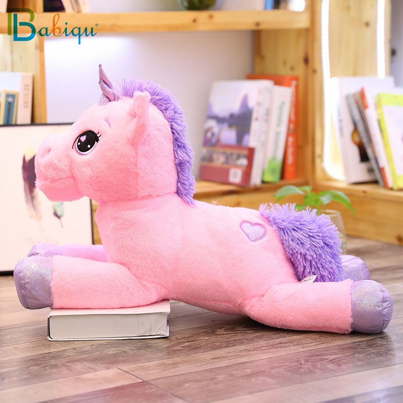 2024 New Arrival large unicorn plush toys cute pink white horse soft doll stuffed animal big toys for children birthday gift