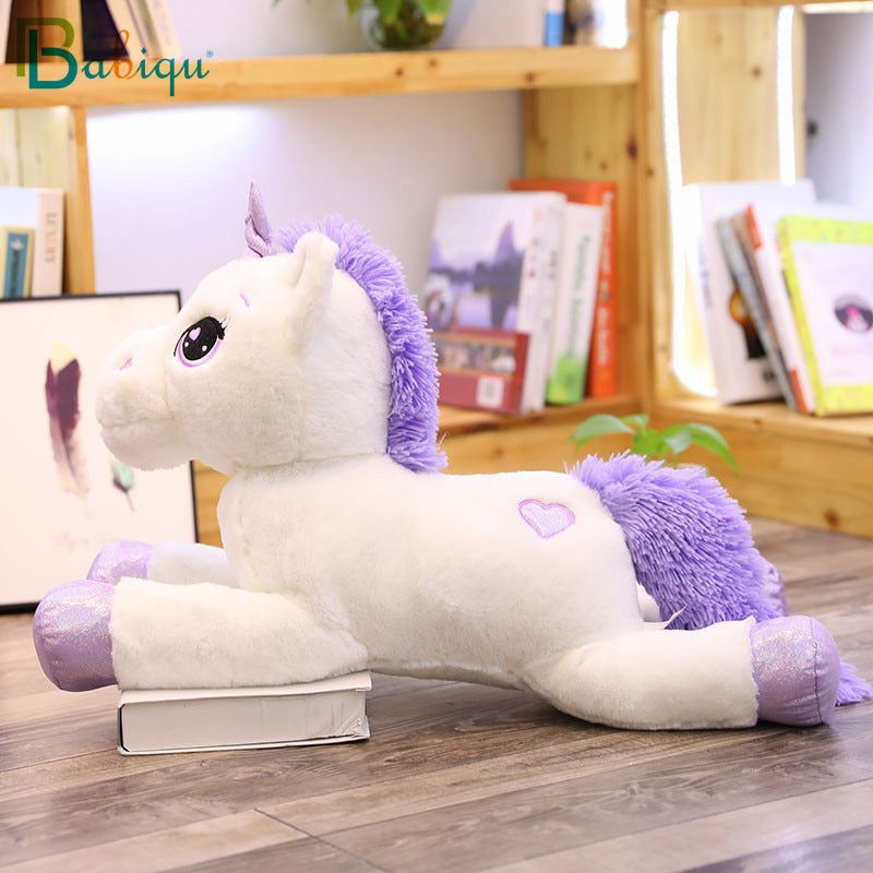 2024 New Arrival large unicorn plush toys cute pink white horse soft doll stuffed animal big toys for children birthday gift