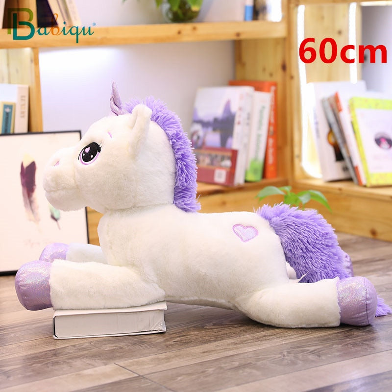 2024 New Arrival large unicorn plush toys cute pink white horse soft doll stuffed animal big toys for children birthday gift