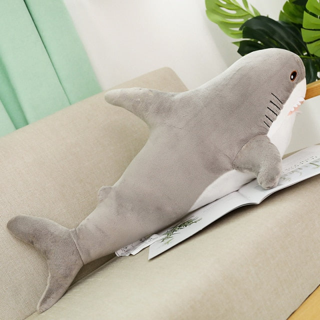 45-140 cm Big Size Shark Plush Toy Soft Stuffed Animal Reading Pillow for Birthday Gifts Cushion Gift For Children