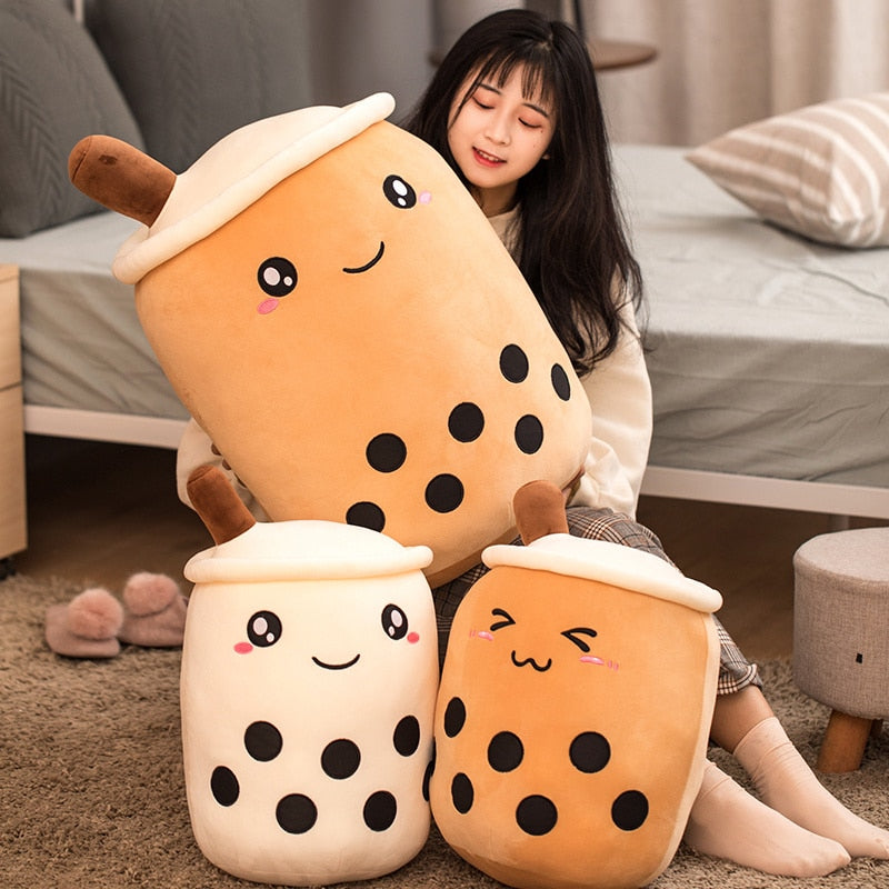 Real-life bubble tea cup plush toy pillow stuffed food milk tea soft doll milk tea cup pillow cushion kids toys birthday gift