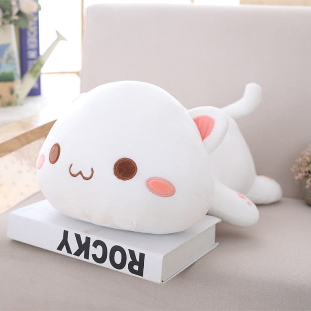 35-65cm Kawaii Lying Cat Plush Toys Stuffed Cute Cat Doll Lovely Animal Pillow Soft Cartoon Toys for Children Girls Christmas Gift