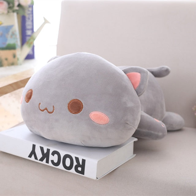 35-65cm Kawaii Lying Cat Plush Toys Stuffed Cute Cat Doll Lovely Animal Pillow Soft Cartoon Toys for Children Girls Christmas Gift