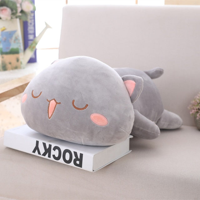 35-65cm Kawaii Lying Cat Plush Toys Stuffed Cute Cat Doll Lovely Animal Pillow Soft Cartoon Toys for Children Girls Christmas Gift